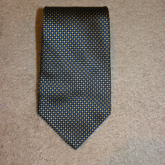Charvet Blue Geometric Diamonds Wide Silk Tie